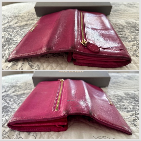 Pre-loved Mulberry Continental long wallet in hot pink - Picture 9 of 13